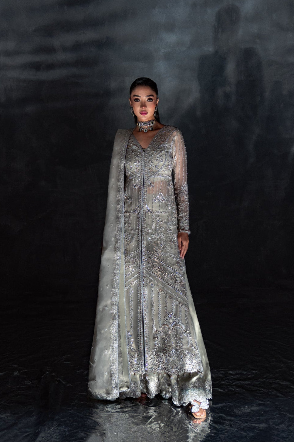 Reve Dore by Enzo RTW Hand work Organza 3 Piece Suit SILVA Wedding Collection