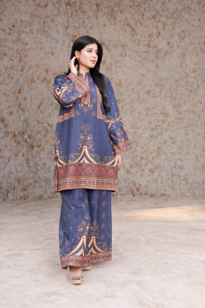 Firdous Women Pret Printed Cotton 2 Piece Signature Navy ATP-35 - Summer Collection