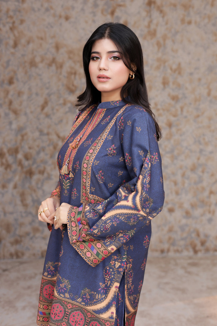 Firdous Women Pret Printed Cotton 2 Piece Signature Navy ATP-35 - Summer Collection