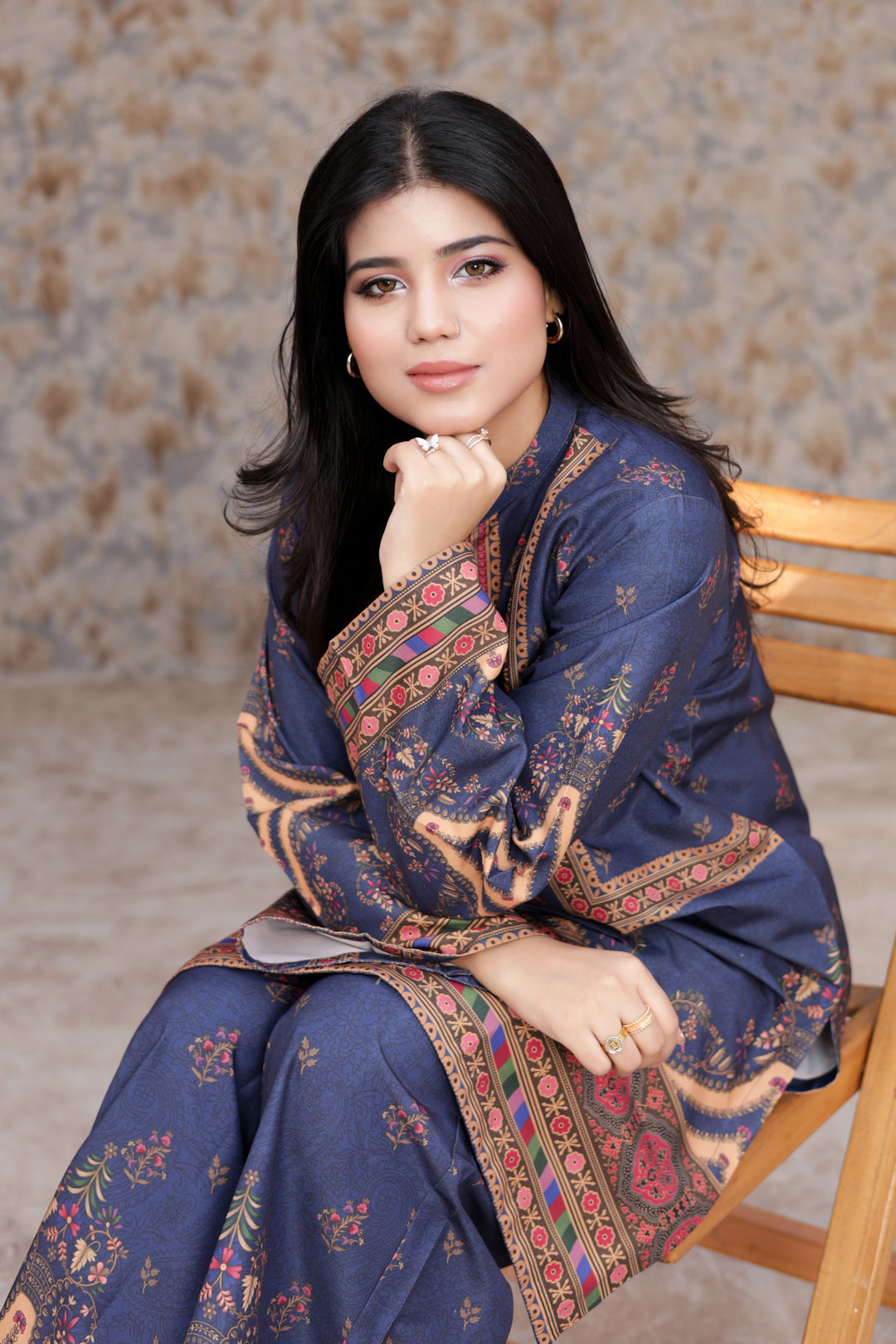 Firdous Women Pret Printed Cotton 2 Piece Signature Navy ATP-35 - Summer Collection