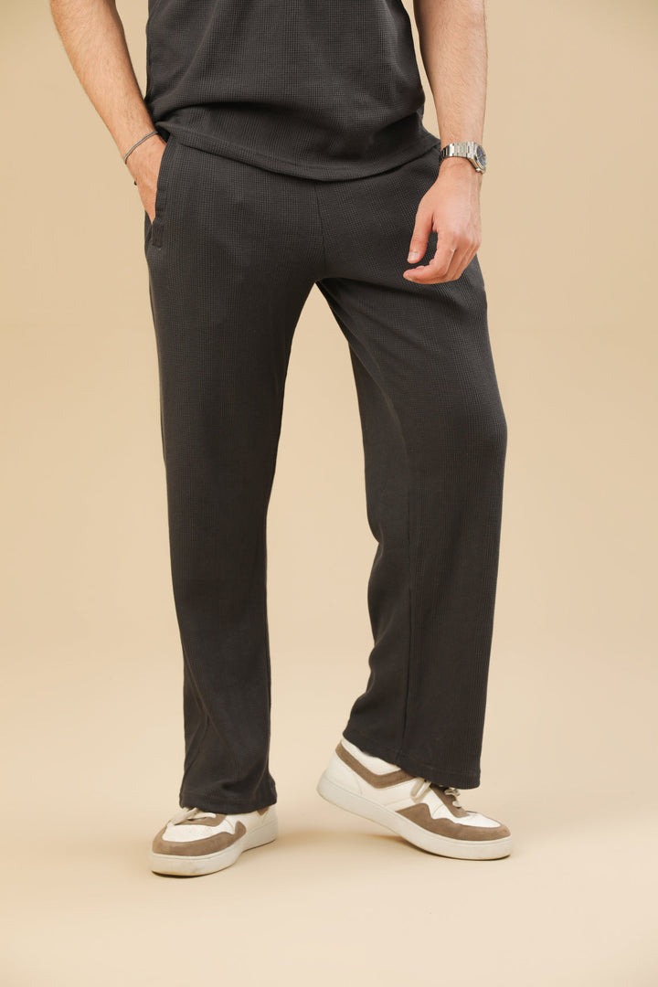 Muraqsh Ready To Wear Solids Cotton Men Charcoal Grey Drop Needle Coord Set ABD-CGDNCS - Summer Collection