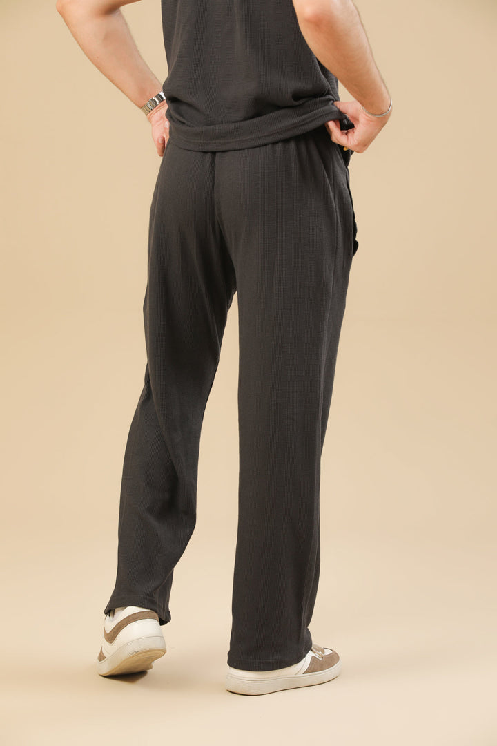 Muraqsh Ready To Wear Solids Cotton Men Charcoal Grey Drop Needle Coord Set ABD-CGDNCS - Summer Collection