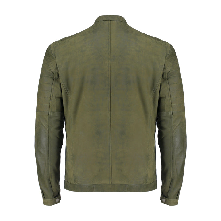 Mens Green Classic Fashion Buff Soft Real Leather Jacket