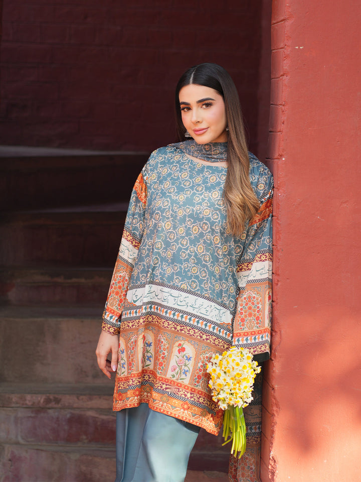 TNG Women Luxury Pret Printed Crepe 3 Piece Suit Mehraab - Casual Collection