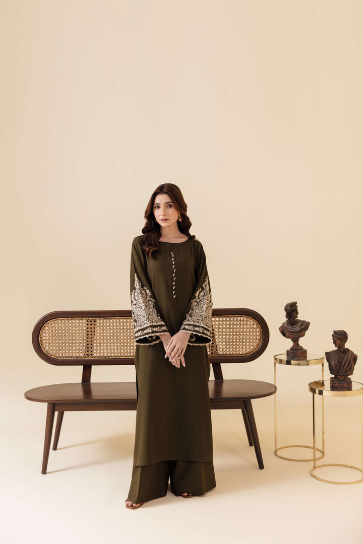 Manara by Maria Pret Wardrobe Embroidered 2 Piece Green Dhanak Emerra - Winter Collection