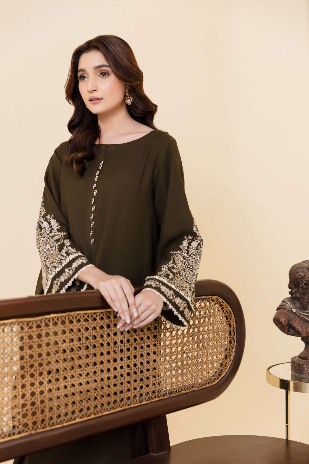 Manara by Maria Pret Wardrobe Embroidered 2 Piece Green Dhanak Emerra - Winter Collection