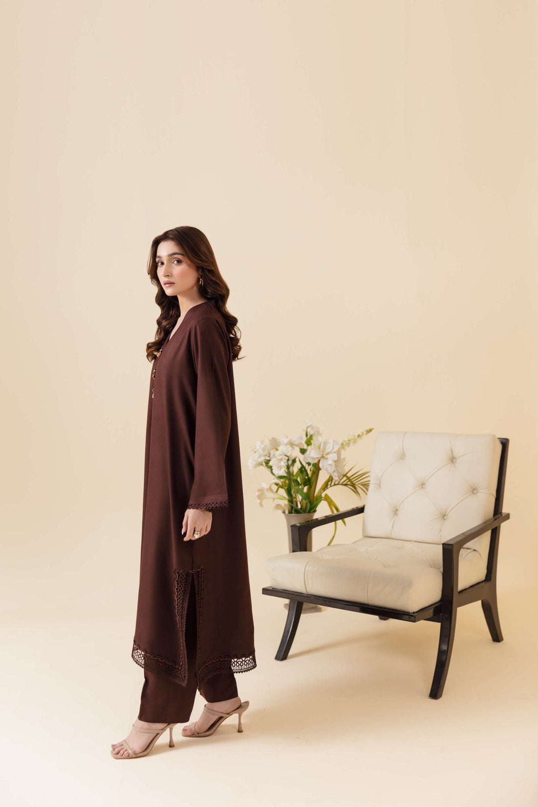 Manara by Maria Pret Wardrobe Embroidered 2 Piece Brown Dhanak Velora - Winter Collection