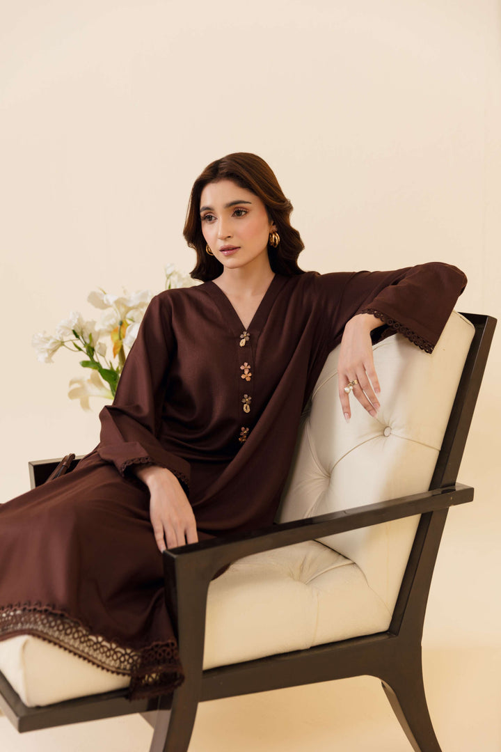 Manara by Maria Pret Wardrobe Embroidered 2 Piece Brown Dhanak Velora - Winter Collection