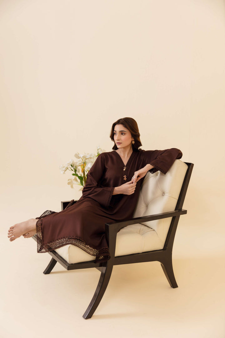 Manara by Maria Pret Wardrobe Embroidered 2 Piece Brown Dhanak Velora - Winter Collection