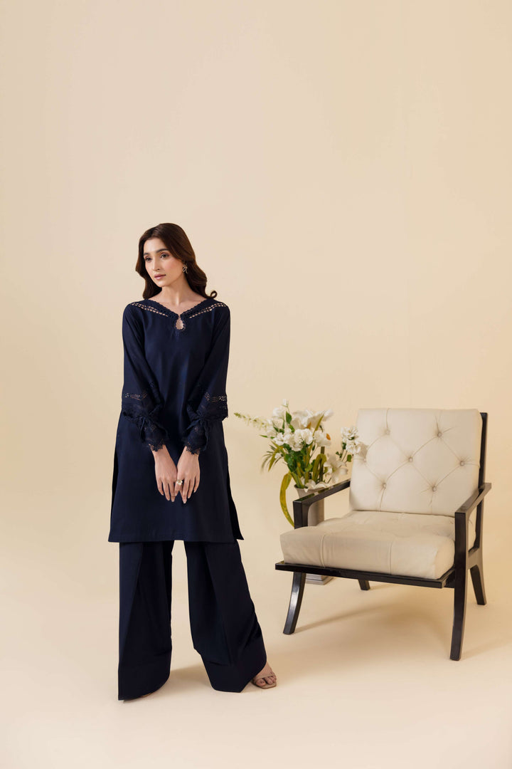 Manara by Maria Pret Wardrobe Embroidered 2 Piece Blue Karandi Midnora - Winter Collection