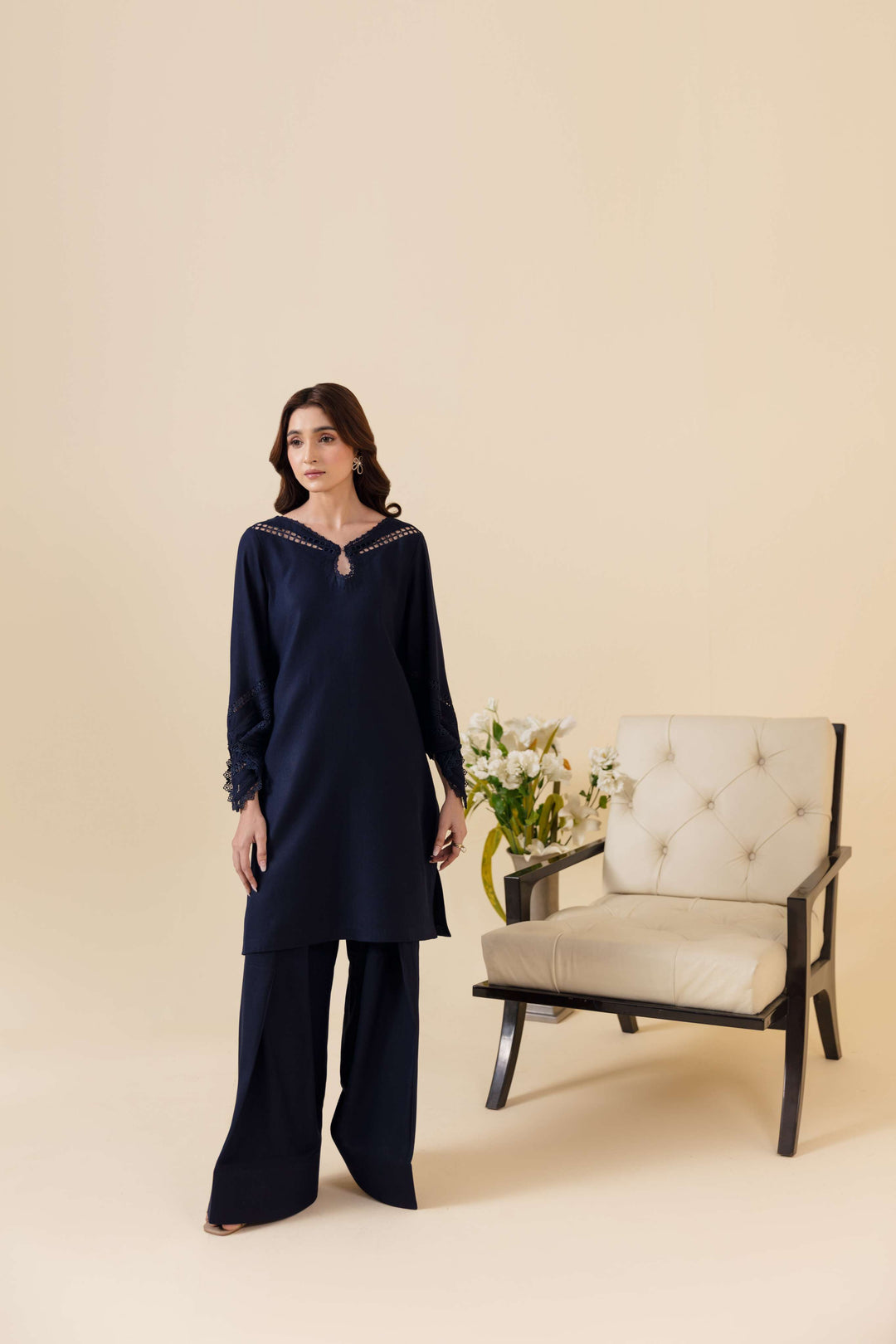 Manara by Maria Pret Wardrobe Embroidered 2 Piece Blue Karandi Midnora - Winter Collection