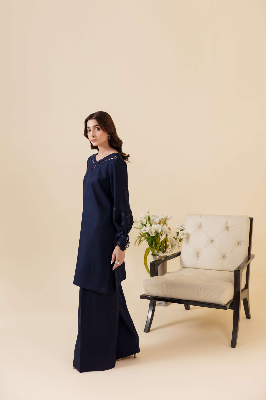 Manara by Maria Pret Wardrobe Embroidered 2 Piece Blue Karandi Midnora - Winter Collection