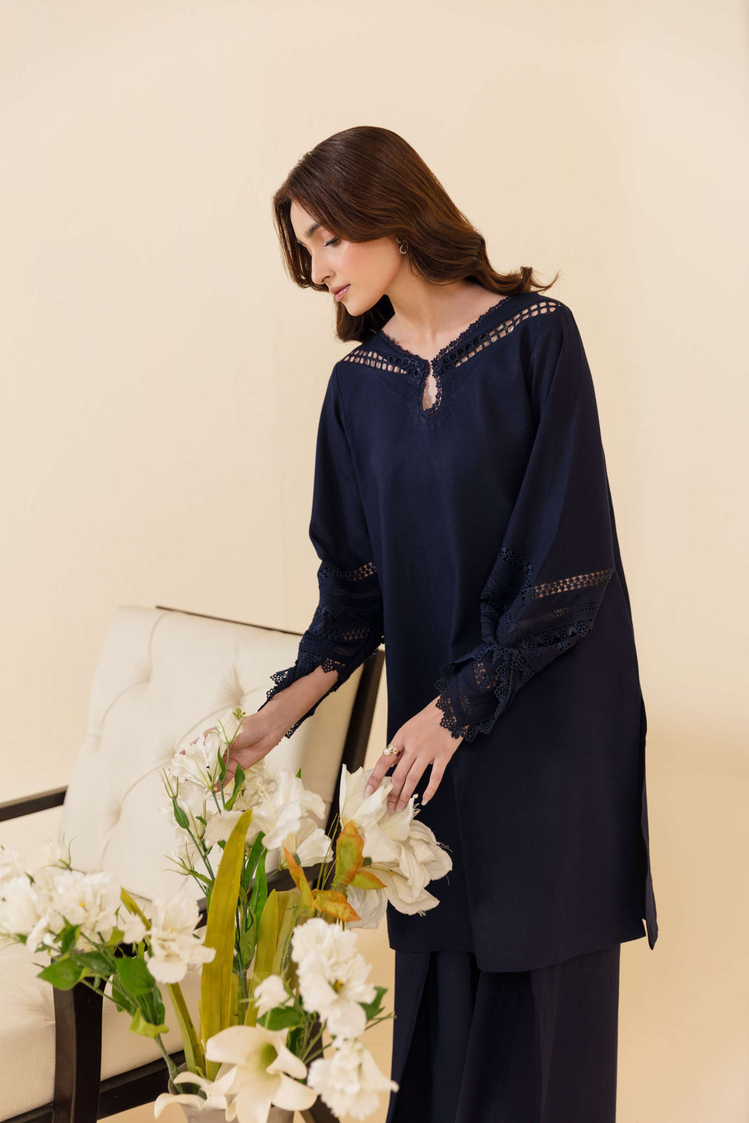 Manara by Maria Pret Wardrobe Embroidered 2 Piece Blue Karandi Midnora - Winter Collection