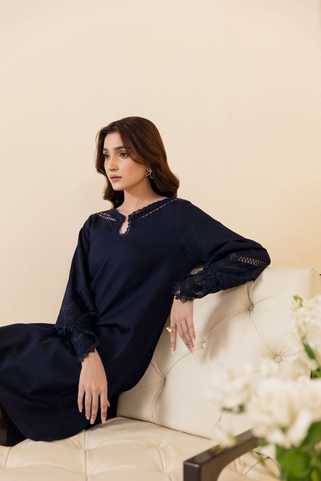 Manara by Maria Pret Wardrobe Embroidered 2 Piece Blue Karandi Midnora - Winter Collection