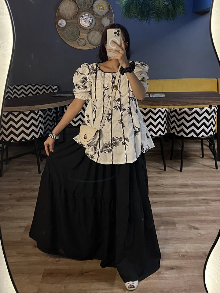 Urban Cut RTW Solids Cotton 1 Piece Black Maxi Casual Collection