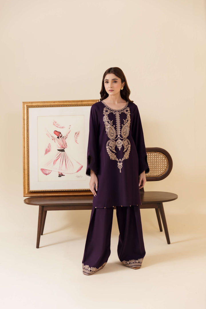 Manara by Maria Pret Wardrobe Embroidered 2 Piece Blue Dhanak Zavya - Winter Collection
