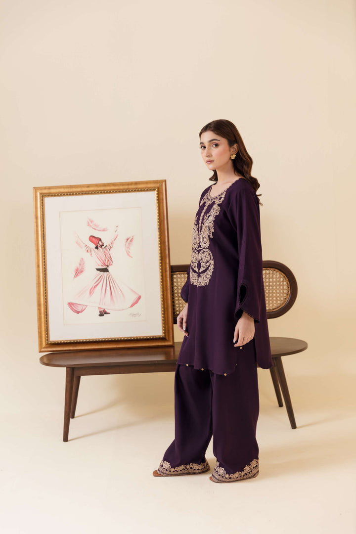 Manara by Maria Pret Wardrobe Embroidered 2 Piece Blue Dhanak Zavya - Winter Collection