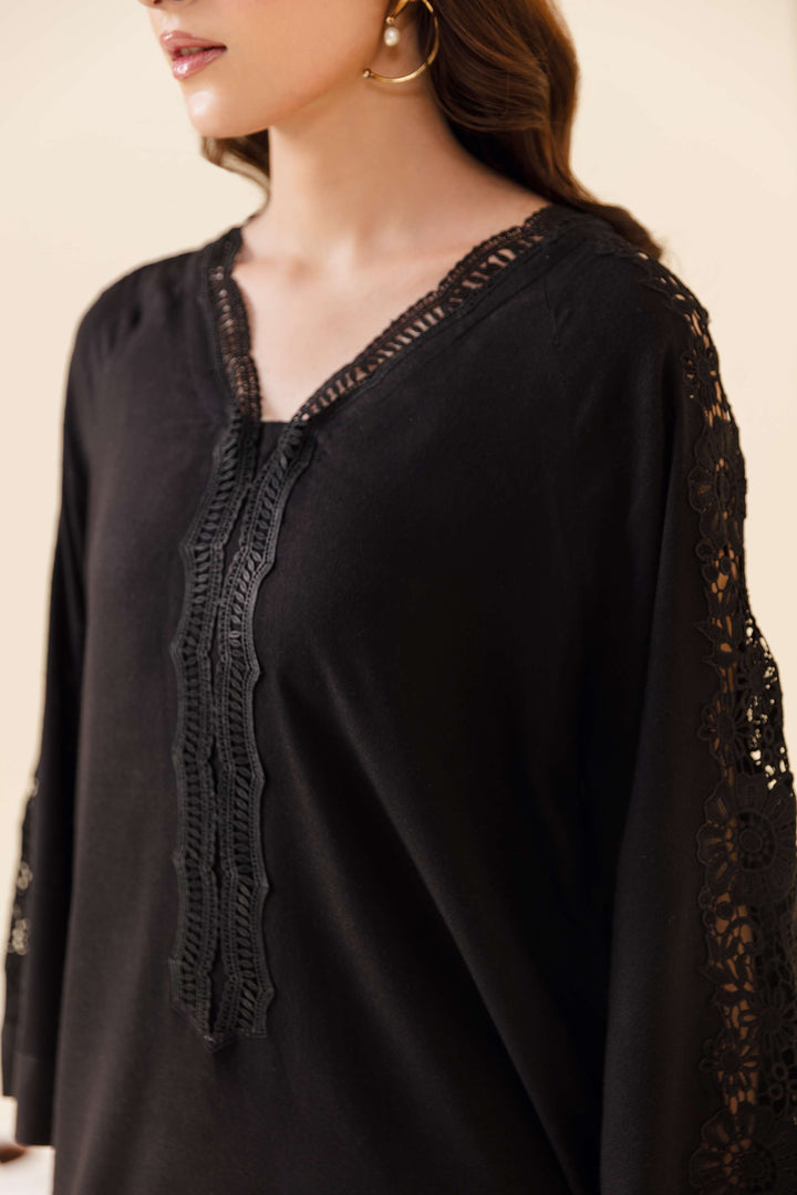 Manara by Maria Pret Wardrobe Embroidered 2 Piece Black Peach Wool Ebony - Winter Collection