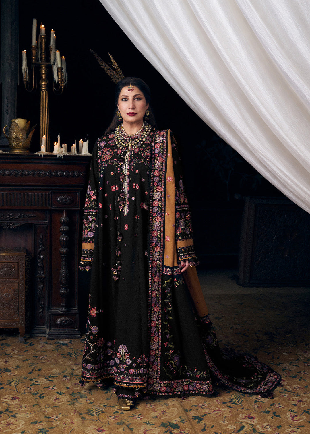 Radha Kishan by Hussain Rehar Unstitched Embroidered Karandi 3 Piece Suit JAHANARA - Winter Collection