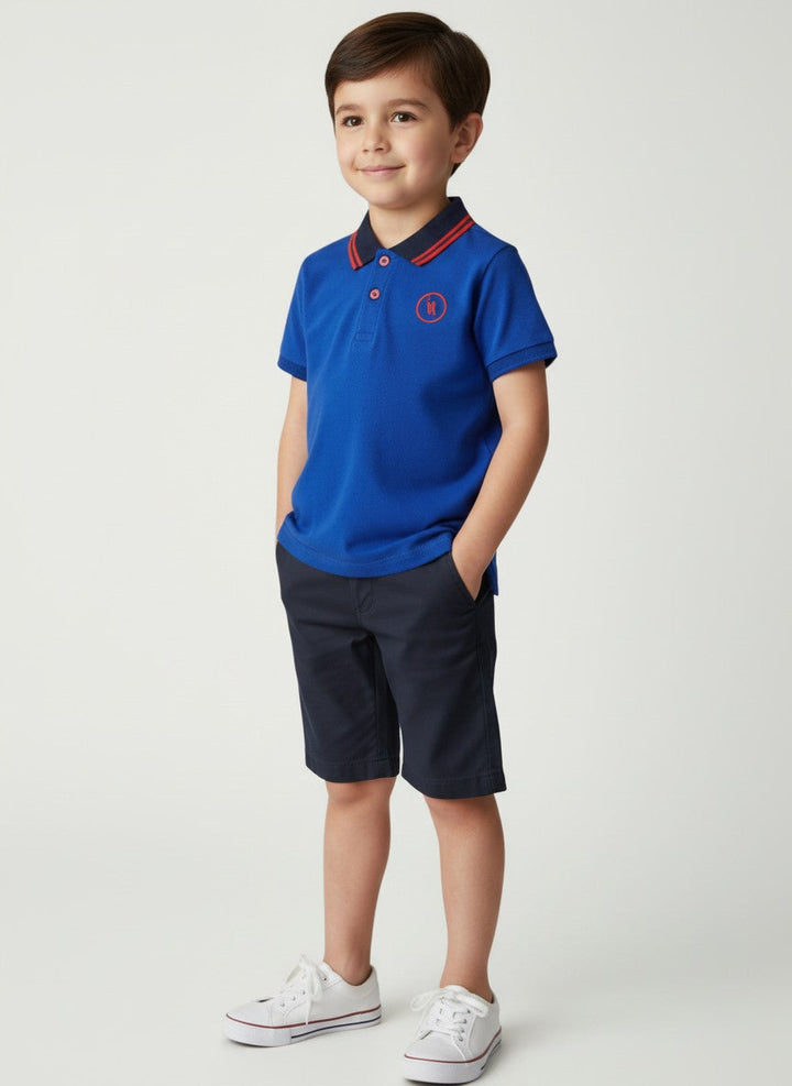 Ixample Boys RTW Solids Cotton Twill 1 Piece Navy Chino Short - Casual Collection