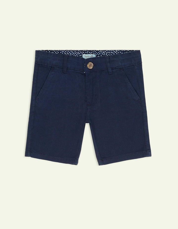 Ixample Boys RTW Solids Cotton Twill 1 Piece Navy Chino Short - Casual Collection