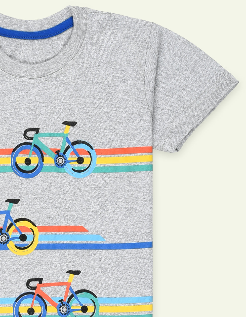 Ixample Boys RTW Printed Jersey 1 Piece Heather Grey Bicycle Graphic Tee - Casual Collection