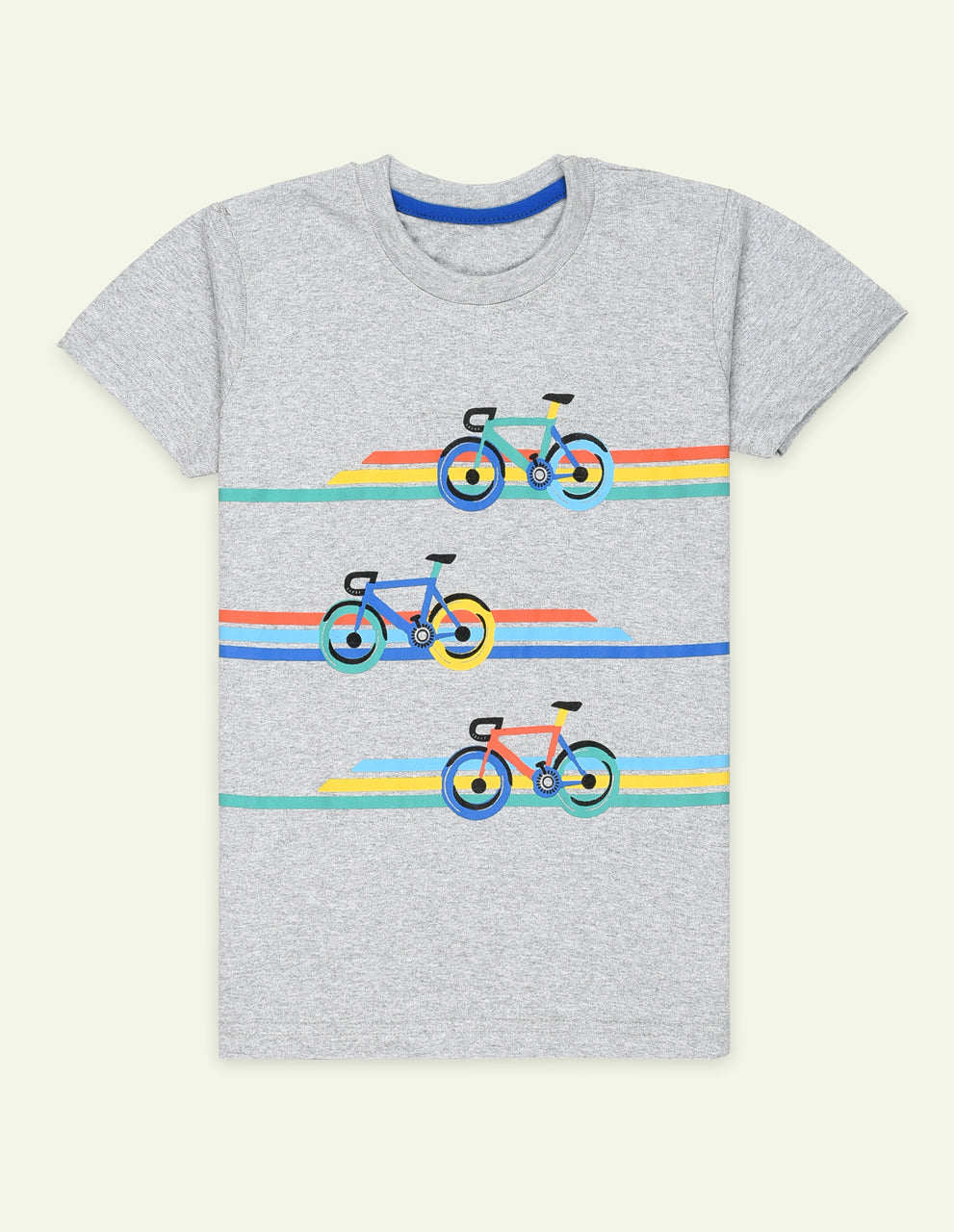Ixample Boys RTW Printed Jersey 1 Piece Heather Grey Bicycle Graphic Tee - Casual Collection