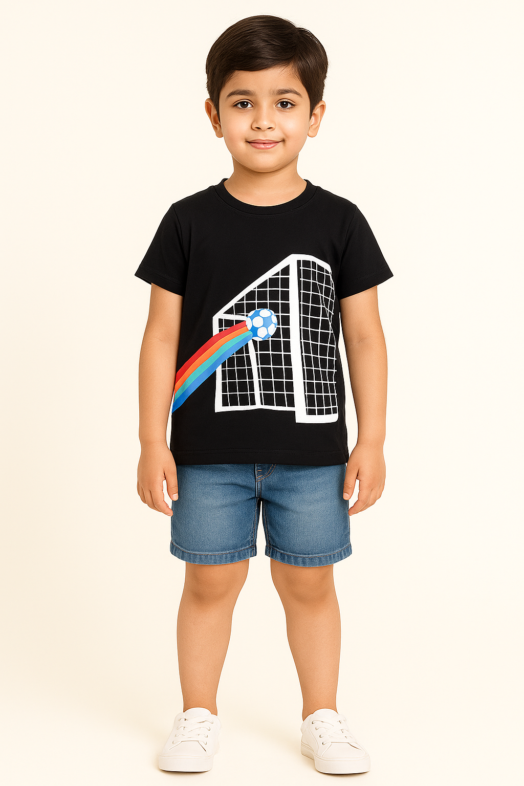 Ixample Boys RTW Printed Jersey 1 Piece Black Football Graphic Tshirt - Casual Collection