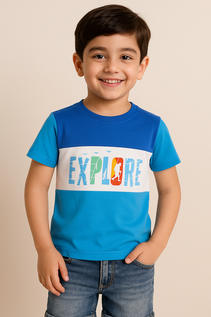 Ixample Boys RTW Printed Jersey 1 Piece Explorer Tshirt - Casual Collection