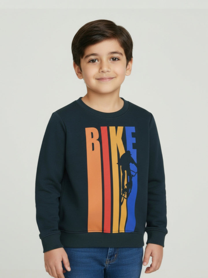 Ixample Kids Pret 1 Piece Printed Bike Sweatshirt - Winter Collection