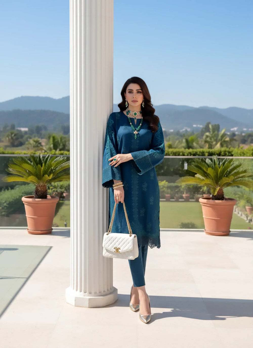 Lakhany Pret Embroidered Cotton Net 2 Piece Suit LSM-4051