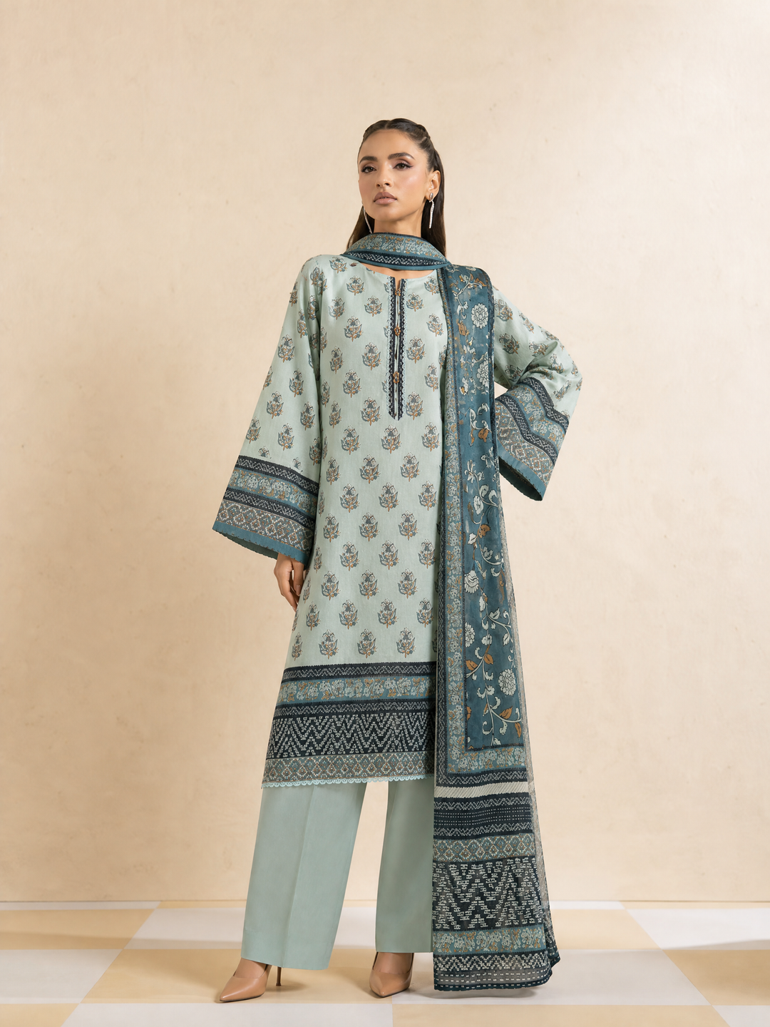Platinum Jaipuri by HZ Textiles Unstitched Printed Lawn 3 Piece Suit PJB - 3235 Casual Collection
