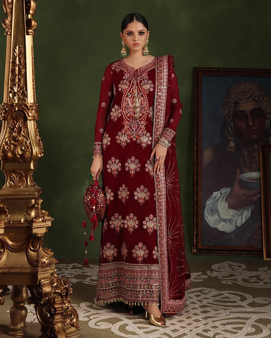 Royale Eternel by Roheenaz Unstitched Embroidered Chiffon 3 Piece Suit RN26URE Imperial Grace RUNCH260101 - Wedding Collection