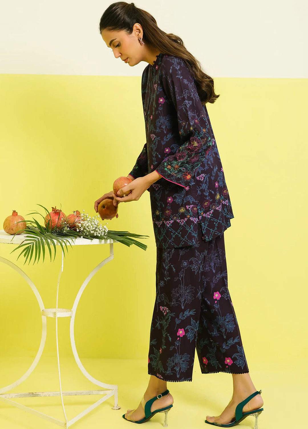 Elara by Sahar Unstitched Printed 2 Piece Marina Twill SHR25EP Iris Charm - Casual Collection