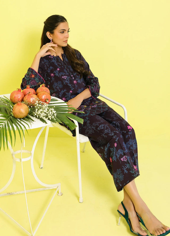 Elara by Sahar Unstitched Printed 2 Piece Marina Twill SHR25EP Iris Charm - Casual Collection