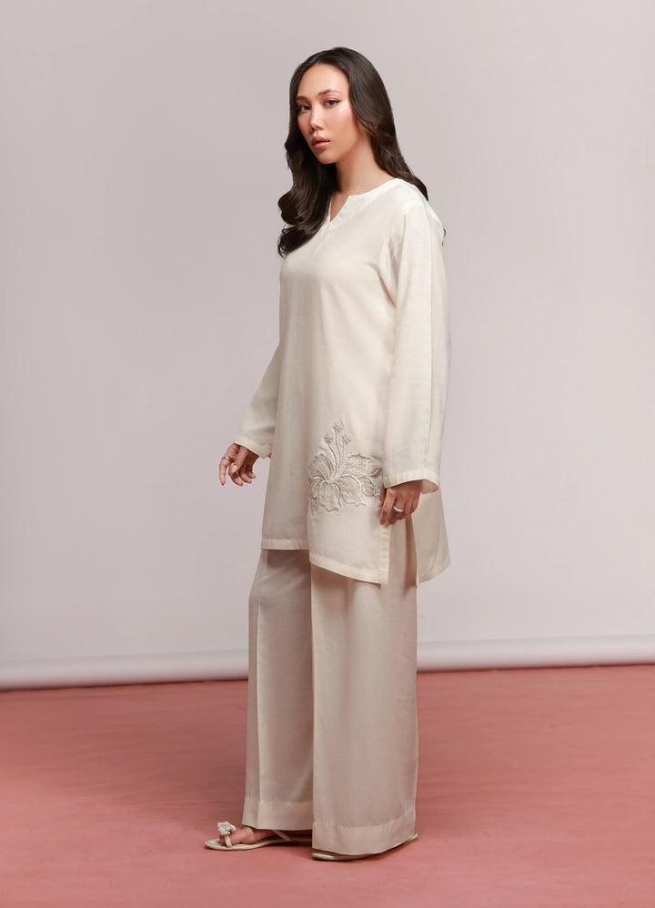 House of Meem RTW Solids Linen 2 Piece Suit Ivory Casual Collection