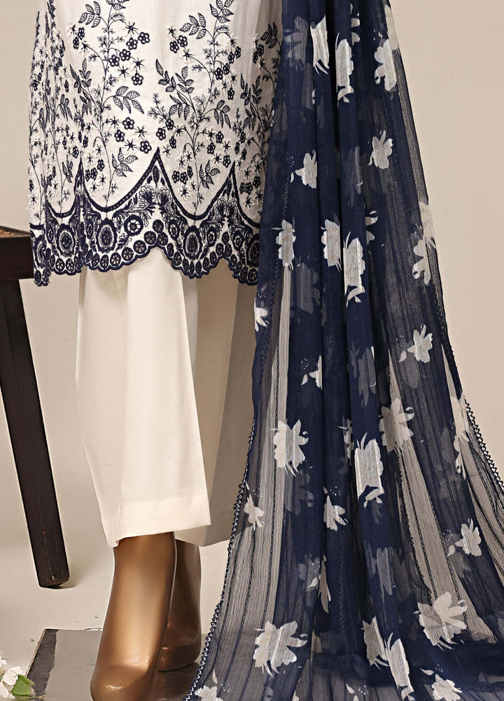HZ Textiles RTW Chikankari Lawn 3 Piece Suit HZ26PCL IVORY SBE-3P-071 - Casual Collection
