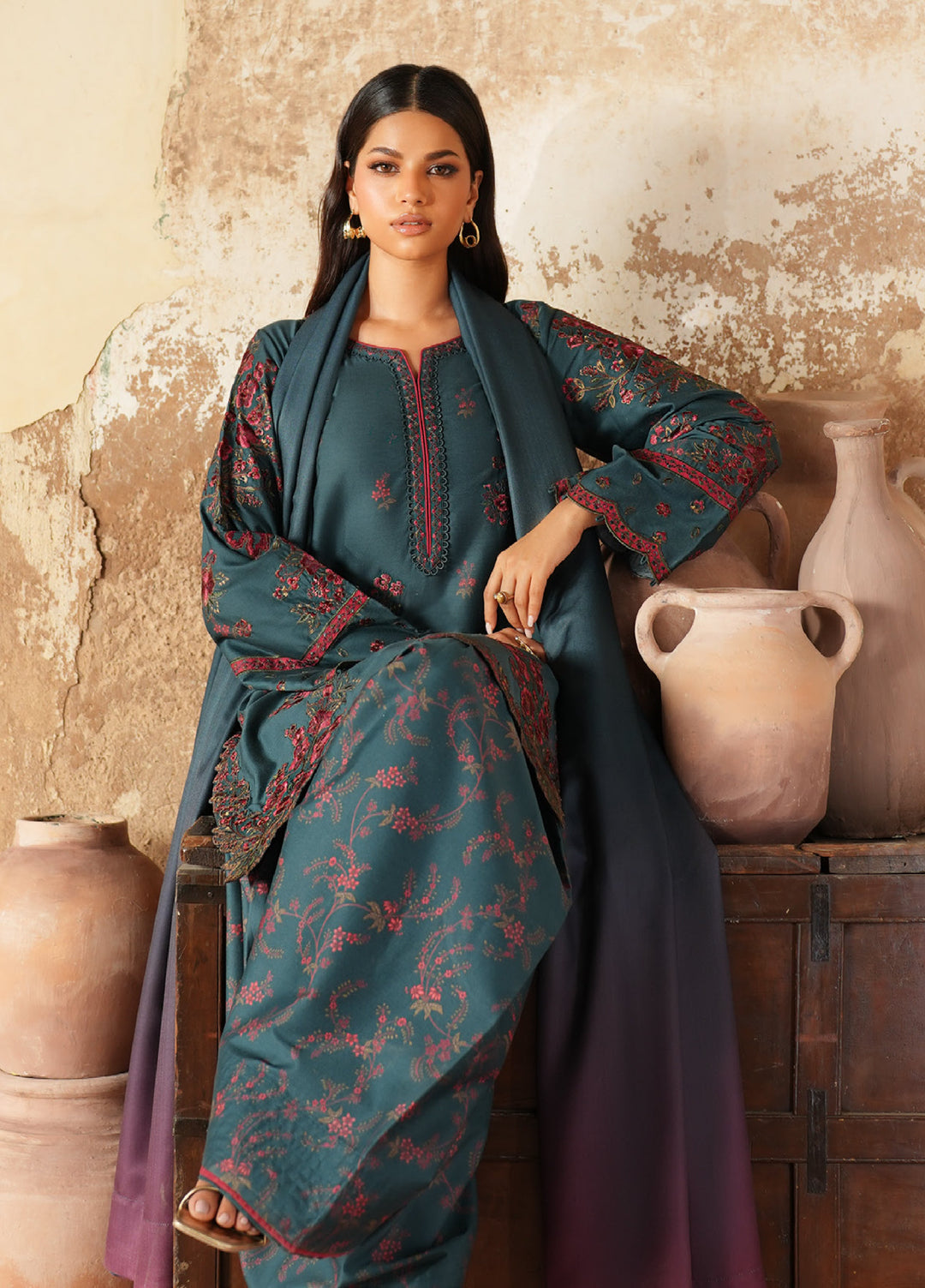 Iznik Pre Fall Printed Linen Suits Unstitched 3 Piece IZ25PF IPF-01 - Winter Collection