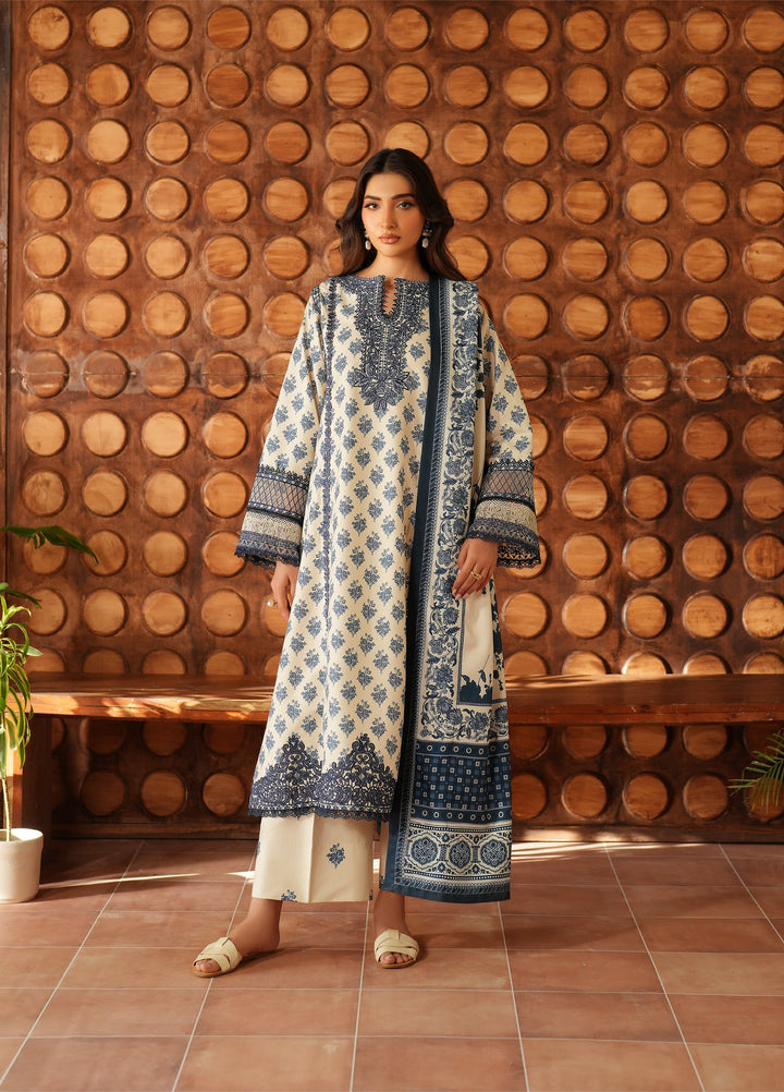 Iznik Pre Fall Printed Linen Suits Unstitched 3 Piece IZ25PF IPF-07 - Winter Collection