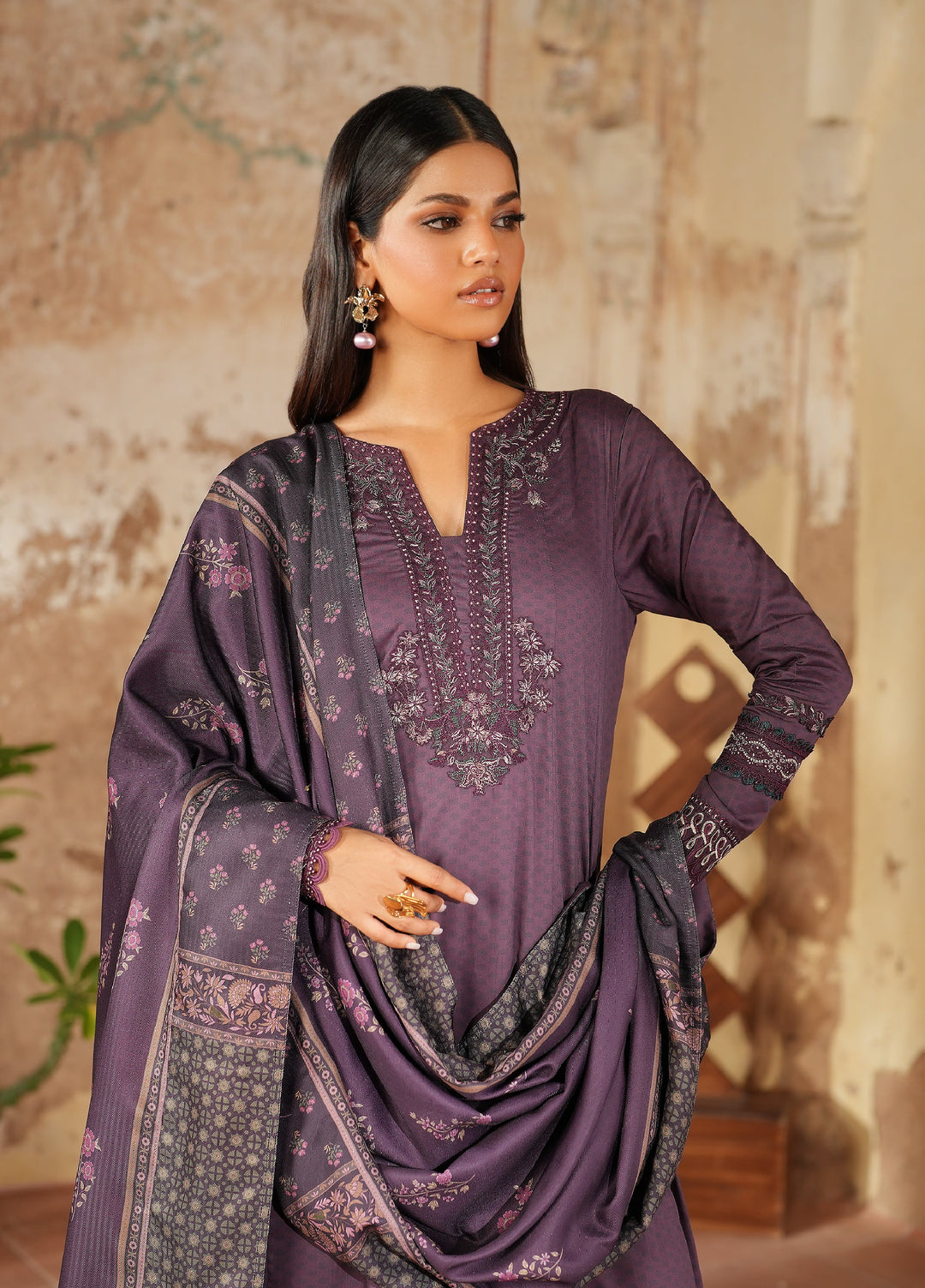 Iznik Pre Fall Printed Linen Suits Unstitched 3 Piece IZ25PF IPF-11 - Winter Collection