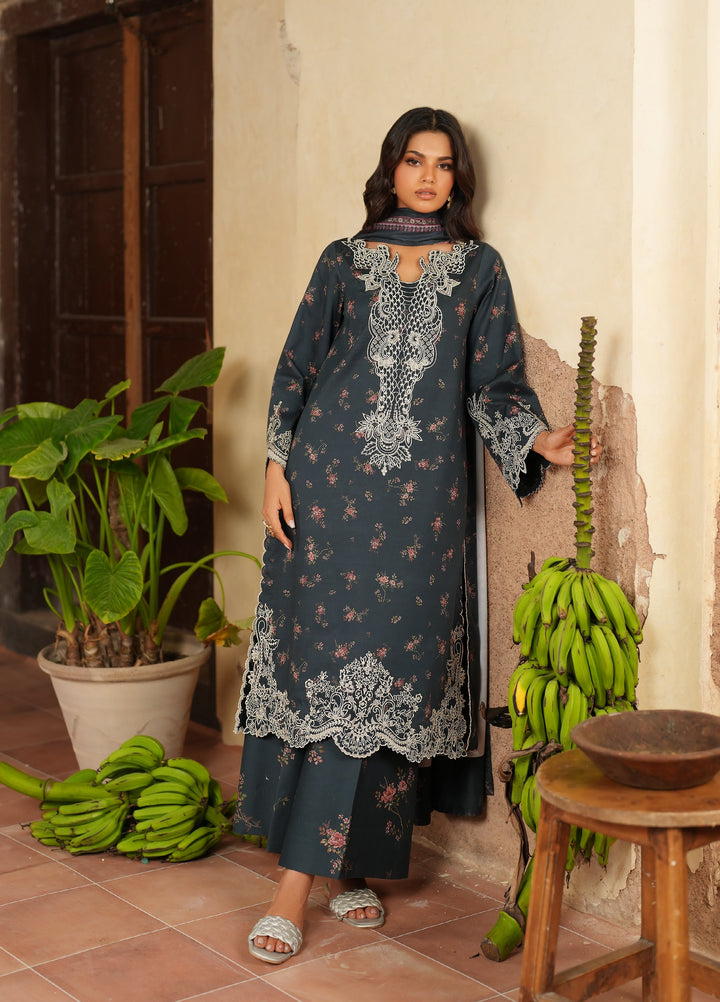 Iznik Pre Fall Printed Linen Suits Unstitched 3 Piece IZ25PF IPF-12 - Winter Collection