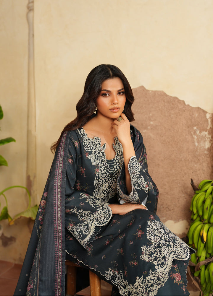Iznik Pre Fall Printed Linen Suits Unstitched 3 Piece IZ25PF IPF-12 - Winter Collection