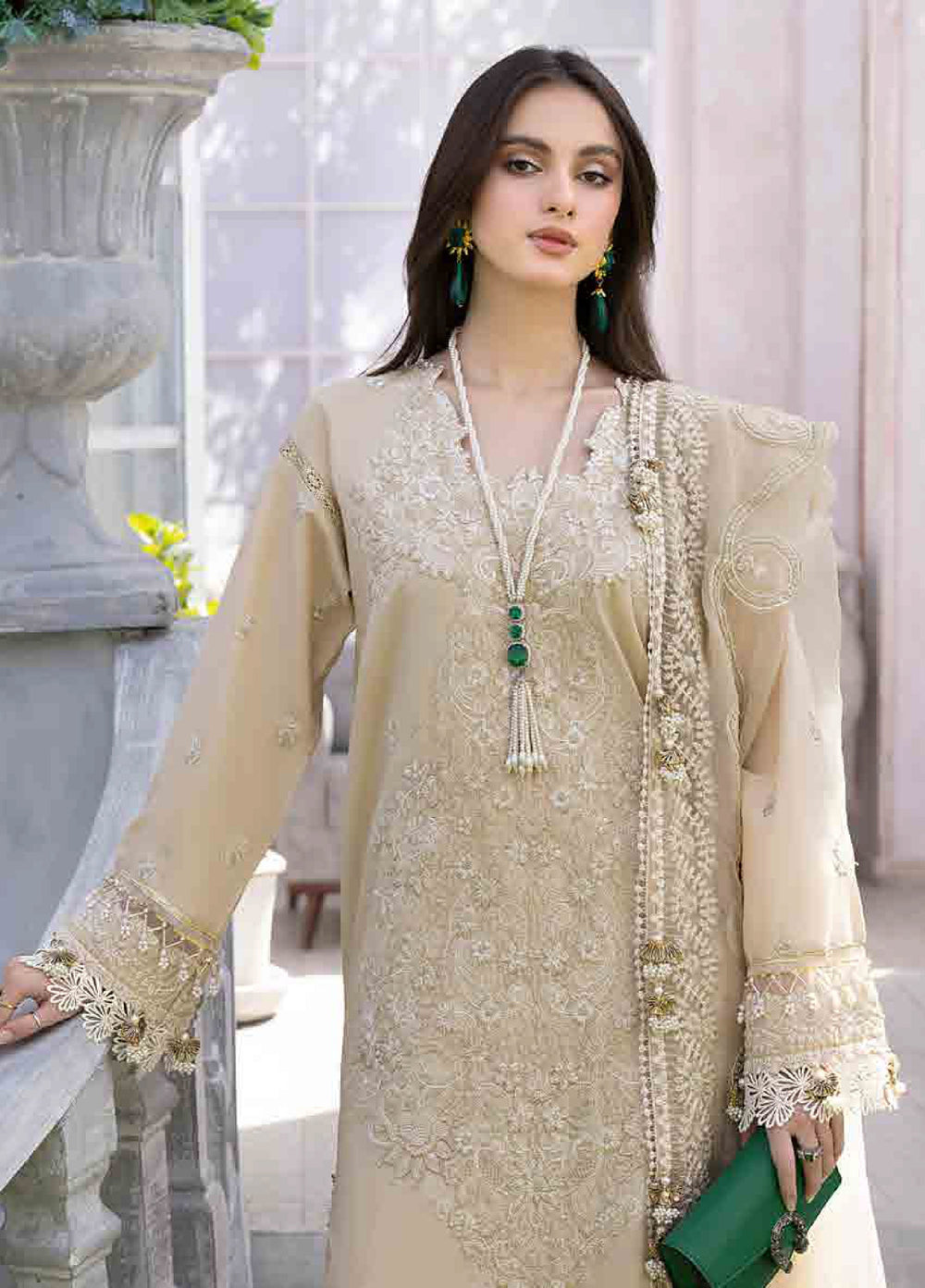 Husn E Adaa by Maham Sultan Unstitched Embroidered Lawn 3 Piece Suit MS26UHA Jazmine - Lawn Collection