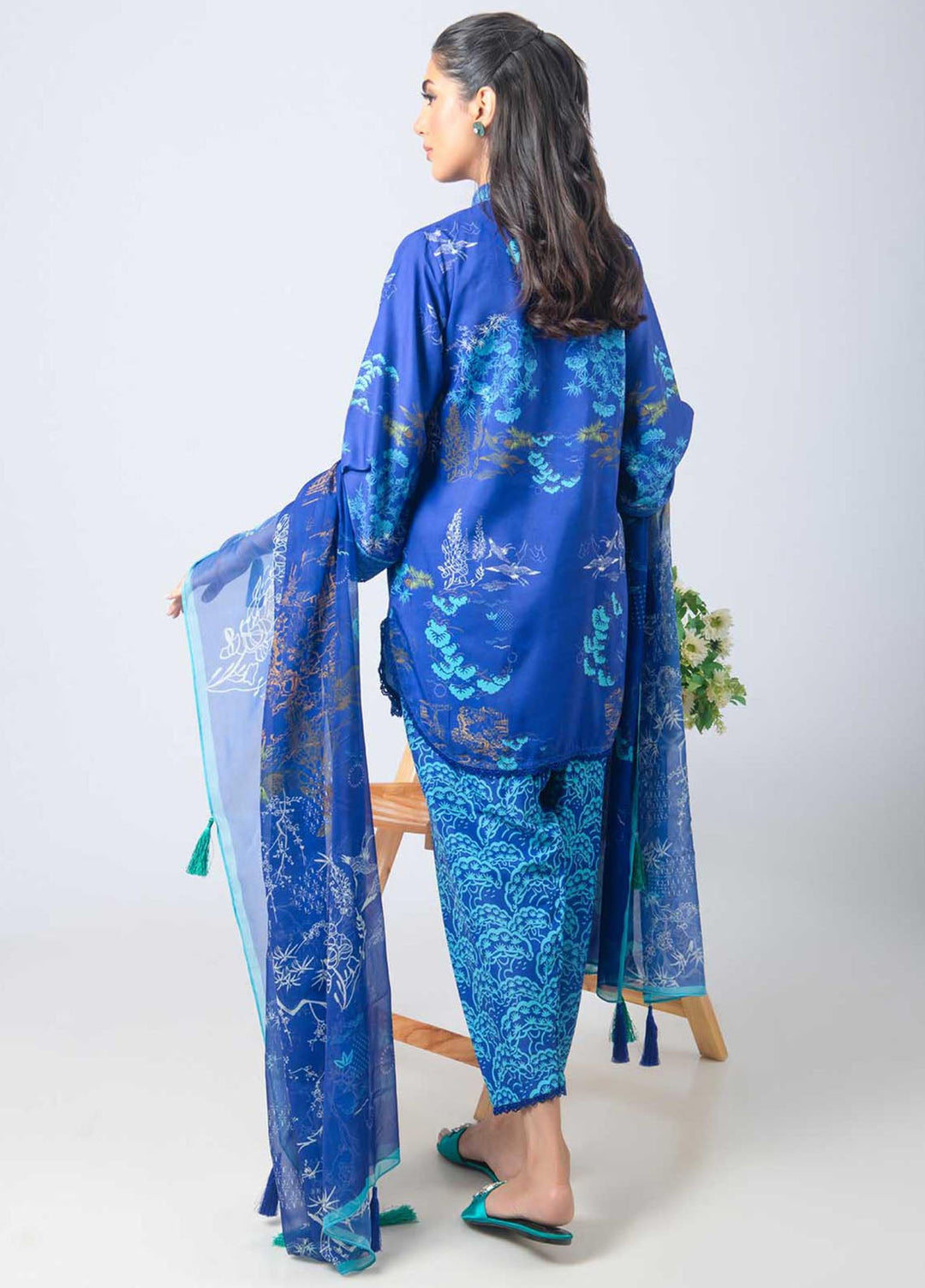 Misaal by Ayesha Somaya Printed Lawn Silk Suits Unstitched 3 Piece MAS25CS Jade - Summer Collection