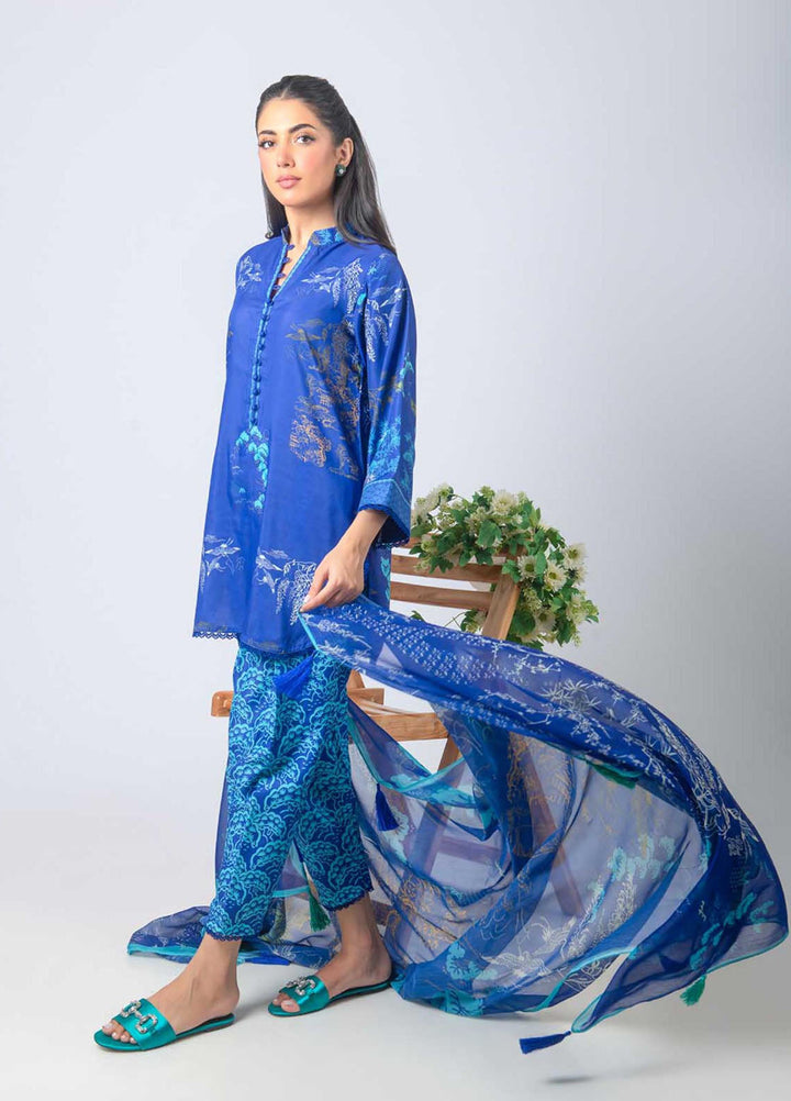 Misaal by Ayesha Somaya Printed Lawn Silk Suits Unstitched 3 Piece MAS25CS Jade - Summer Collection