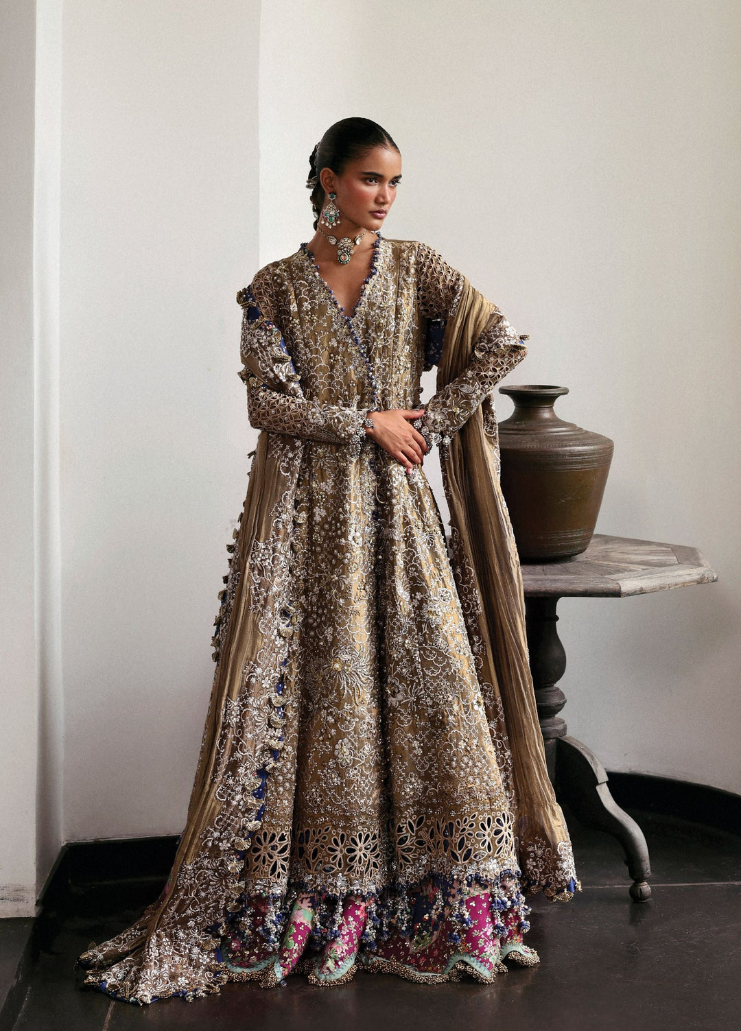 Jardin D Amour by Republic WomensWear Unstitched Embroidered Zari Tissue 3 Piece Suit RW26UJA REVE D'OR WU-06 - Wedding Collection