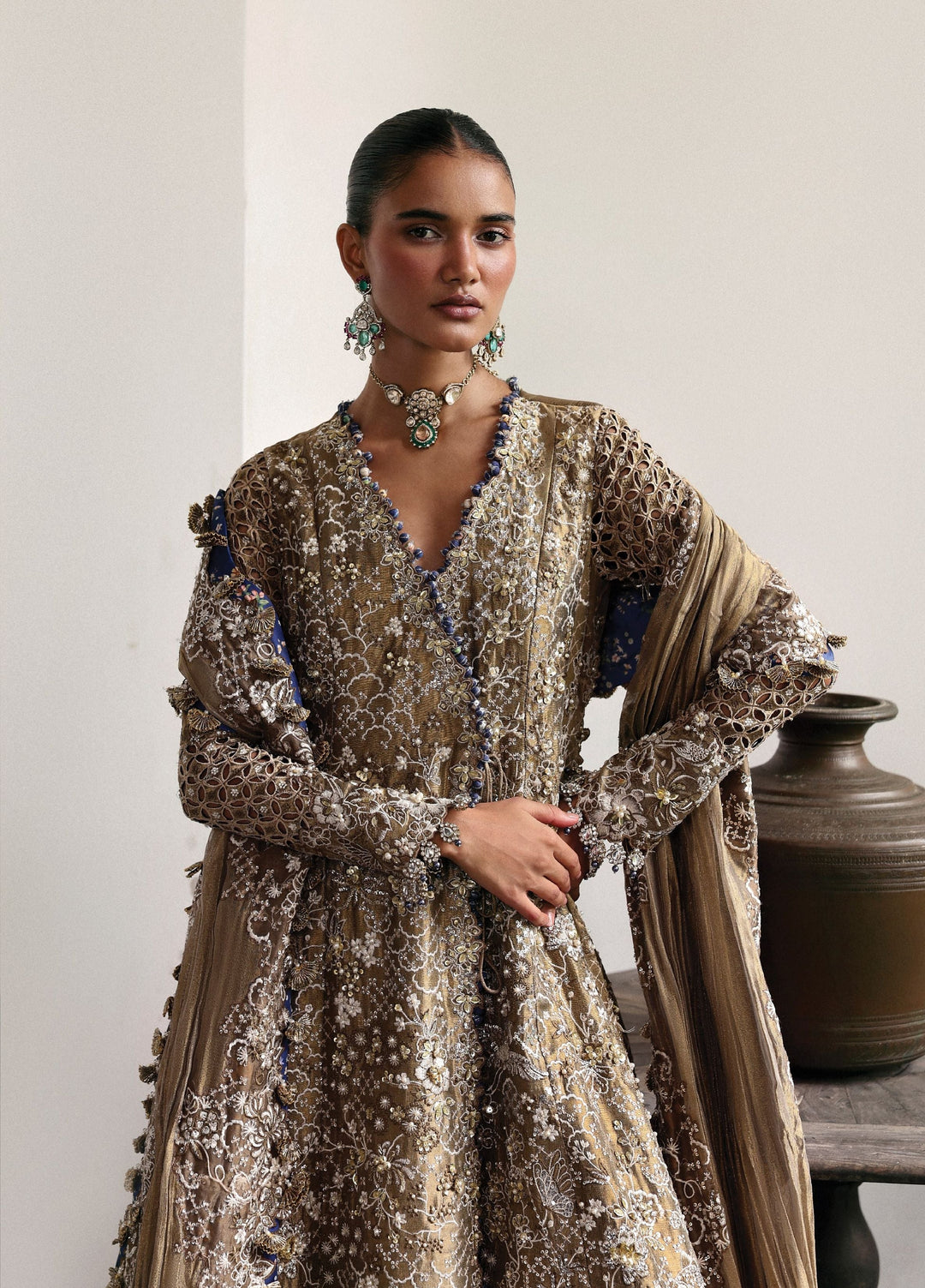 Jardin D Amour by Republic WomensWear Unstitched Embroidered Zari Tissue 3 Piece Suit RW26UJA REVE D'OR WU-06 - Wedding Collection