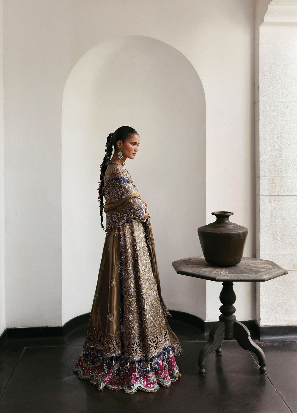 Jardin D Amour by Republic WomensWear Unstitched Embroidered Zari Tissue 3 Piece Suit RW26UJA REVE D'OR WU-06 - Wedding Collection