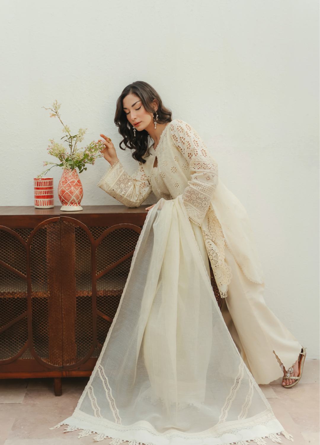 Manara by Maria RTW Embroidered Schiffli 3 Piece Suit MN26RF Jasmine M-01 - Festive Collection