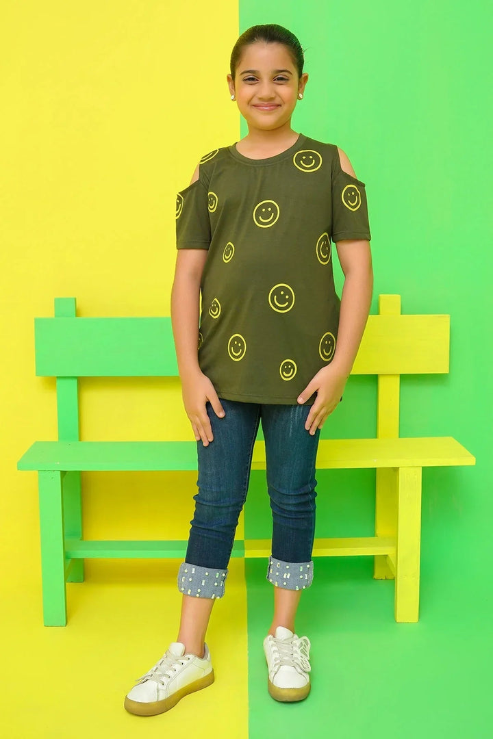 Ochre RTW Printed Cotton T-Shirt Girls 1 Piece OGK-292 - Summer Collection